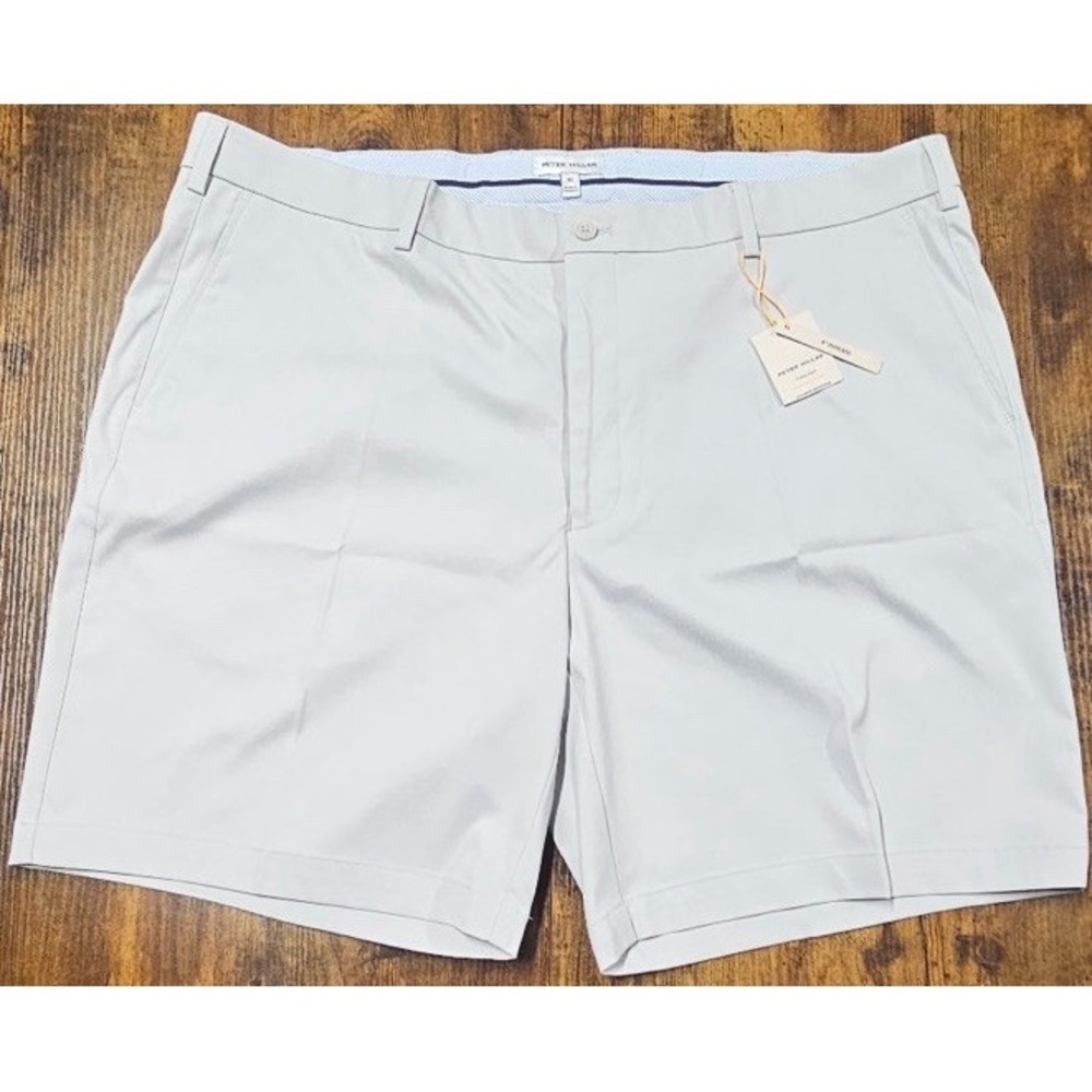 Peter Millar Crown Sport Performance Hybrid Shorts Size 42x8 Light Gray NWT